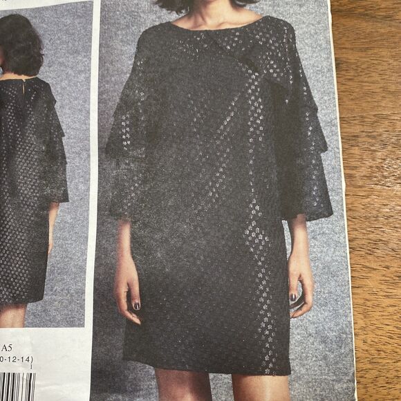 Vogue Sewing Pattern V1601 ISAAC MIZRAHI 2018 Shift Dress Tiered Sleeves Sz 6-14 - Picture 2 of 6